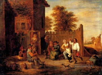  David Maler - Bauern Merrymaking außerhalb eines Gasthauses David Teniers der Jüngere